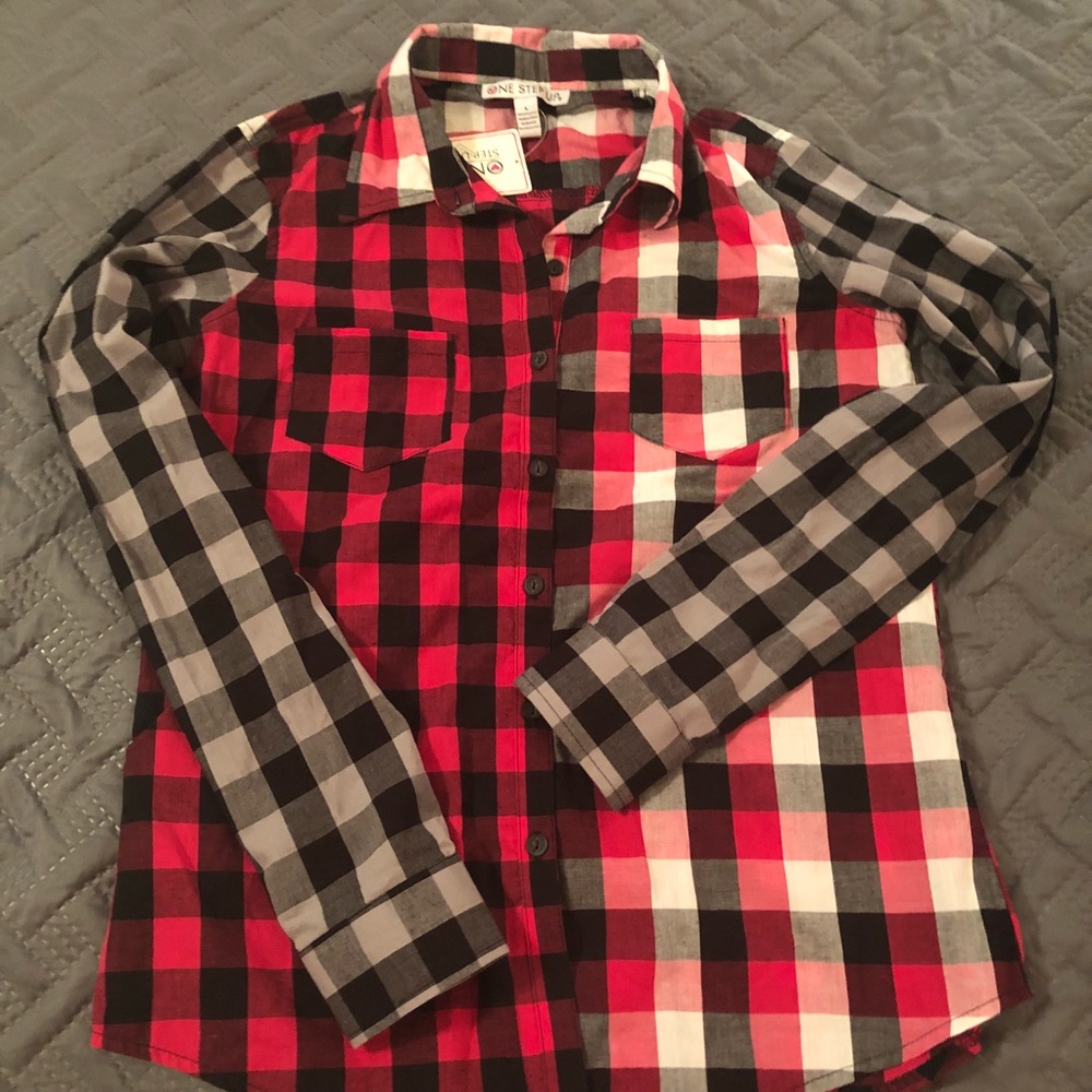 BNWT! Button-down, long sleeved, pieced shirt.